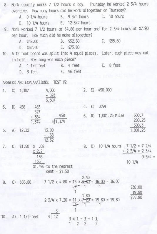 Math Aptitude Test Sample Questions And Answers